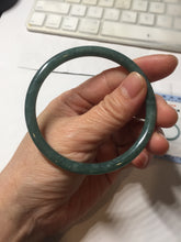 Load image into Gallery viewer, 57.3mm Certified Type A 100% Natural light green/blue/gray Guatemala slim round cut Jadeite bangle BP205-1023