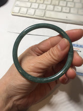 Load image into Gallery viewer, 57.3mm Certified Type A 100% Natural light green/blue/gray Guatemala slim round cut Jadeite bangle BP205-1023