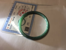 Load image into Gallery viewer, 57.3mm Certified Type A 100% Natural light green/blue/gray Guatemala slim round cut Jadeite bangle BP205-1023