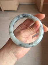 Load image into Gallery viewer, 60mm certified Type A 100% Natural icy watery light green with green floating flowers Jadeite Jade bangle BK134-7434