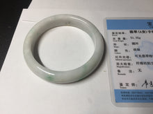 Load image into Gallery viewer, 55.7mm Certified Type A 100% Natural sunny green white Jadeite Jade bangle BP44-3179