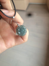 Load image into Gallery viewer, 100% Natural blue gray green  Guatemala jadeite Jade flower pendant group BH61