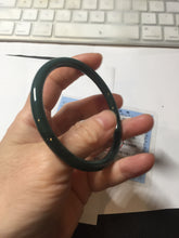Load image into Gallery viewer, 59mm Certified Type A 100% Natural light green/blue/gray Guatemala slim round cut Jadeite bangle BP206-1034