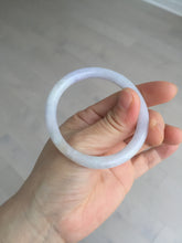 Load image into Gallery viewer, 51.5mm certified 100% natural type A light purple white slim oval round cut jadeite jade bangle BL51-3528