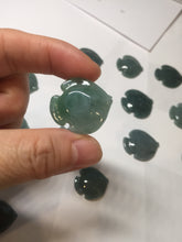 Load image into Gallery viewer, 100% Natural type A dark green/blue/black/gray Guatemala jadeite jade 3D tropical fish Pendant group PD94
