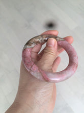 Load image into Gallery viewer, sold! Please don’t order. Thanks 53.4mm 100% natural chubby pink rose stone (Rhodonite) round cut bangle CB65