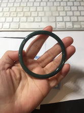 Load image into Gallery viewer, 59mm Certified Type A 100% Natural light green/blue/gray Guatemala slim round cut Jadeite bangle BP206-1034