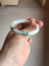 Load image into Gallery viewer, 50.2mm Certified Type A 100% Natural white with floating flowers/purple Jadeite Jade bangle BL92-4677