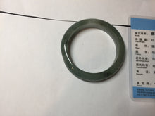 Load image into Gallery viewer, 50.5mm Certified type A 100% Natural icy watery oily dark green white Jadeite Jade bangle PB122-3460