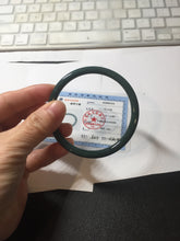 Load image into Gallery viewer, 59mm Certified Type A 100% Natural light green/blue/gray Guatemala slim round cut Jadeite bangle BP206-1034