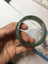 Load image into Gallery viewer, 50.5mm Certified type A 100% Natural icy watery oily dark green white Jadeite Jade bangle PB122-3460