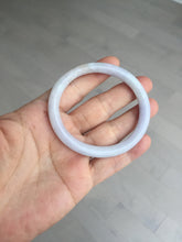 Load image into Gallery viewer, 51.5mm certified 100% natural type A light purple white slim oval round cut jadeite jade bangle BL51-3528