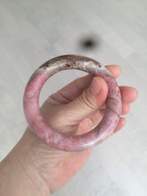 Load image into Gallery viewer, sold! Please don’t order. Thanks 53.4mm 100% natural chubby pink rose stone (Rhodonite) round cut bangle CB65