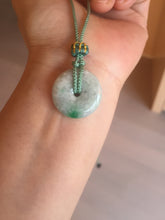 Load image into Gallery viewer, 19.3-22.4mm Type A 100% Natural sunny green/purple/gray Jadeite Jade Safety Guardian Button donuts Pendant group BL147