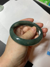Load image into Gallery viewer, 57.5mm certified type A 100% Natural icy watery dark green/black Jadeite jade bangle AM71-1090
