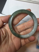 Load image into Gallery viewer, 50.5mm Certified type A 100% Natural icy watery oily dark green white Jadeite Jade bangle PB122-3460