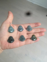 Load image into Gallery viewer, 100% Natural blue gray green  Guatemala jadeite Jade  happy buddha pendant group BH58