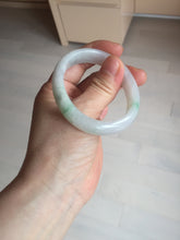 Load image into Gallery viewer, 47mm certified 100% natural Type A icy watery sunny green white oval jadeite jade bangle BP47-9362