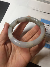 Load image into Gallery viewer, 57.5mm Certified Type A 100% Natural icy watery white purple black brown seaweeds and golden sand Jadeite Jade bangle H159-7064