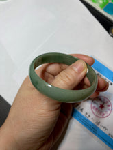 Load image into Gallery viewer, 51.6mm certified Type A 100% Natural oily dark green  thin style Jadeite jade bangle AM73-2825