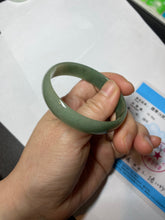 Load image into Gallery viewer, 51.6mm certified Type A 100% Natural oily dark green  thin style Jadeite jade bangle AM73-2825