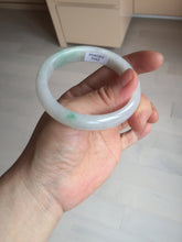 Load image into Gallery viewer, 47mm certified 100% natural Type A icy watery sunny green white oval jadeite jade bangle BP47-9362