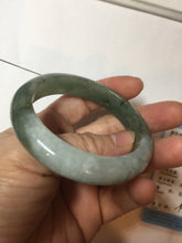 Load image into Gallery viewer, 50.5mm Certified type A 100% Natural icy watery oily dark green white Jadeite Jade bangle PB122-3460