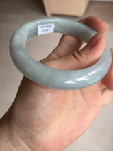 Load image into Gallery viewer, 56.3mm certified 100% natural type A icy watery white light green chubby jadeite jade bangle AH97-0549