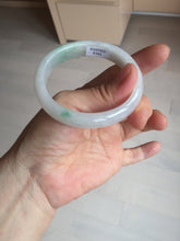 Load image into Gallery viewer, 47mm certified 100% natural Type A icy watery sunny green white oval jadeite jade bangle BP47-9362