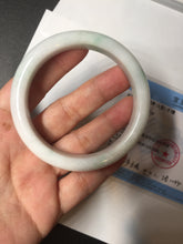 Load image into Gallery viewer, 55.7mm Certified Type A 100% Natural sunny green white Jadeite Jade bangle BP44-3179