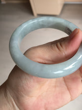 Load image into Gallery viewer, 56.3mm certified 100% natural type A icy watery white light green chubby jadeite jade bangle AH97-0549