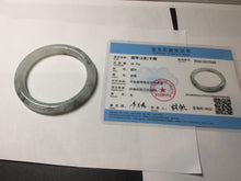 Load image into Gallery viewer, 54.7mm certified Type A 100% Natural icy watery light green with green floating flowers round cut Jadeite Jade bangle BK136-7343