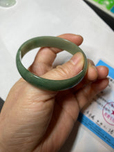 Load image into Gallery viewer, 51.6mm certified Type A 100% Natural oily dark green  thin style Jadeite jade bangle AM73-2825