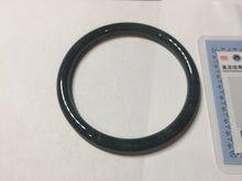Load image into Gallery viewer, 57.3mm Certified Type A 100% Natural light green/blue/gray Guatemala slim round cut Jadeite bangle BP223-1022