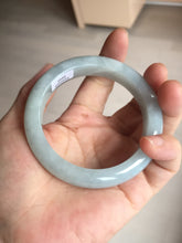 Load image into Gallery viewer, 56.3mm certified 100% natural type A icy watery white light green chubby jadeite jade bangle AH97-0549
