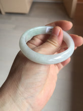 Load image into Gallery viewer, 47.5mm certified 100% natural Type A icy watery green white  oval jadeite jade bangle BP46-9356