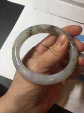 Load image into Gallery viewer, 57.5mm Certified Type A 100% Natural icy watery white purple black brown seaweeds and golden sand Jadeite Jade bangle H159-7064