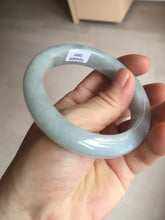 Load image into Gallery viewer, 56.3mm certified 100% natural type A icy watery white light green chubby jadeite jade bangle AH97-0549