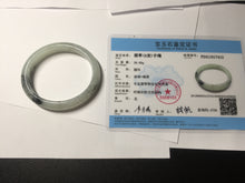 Load image into Gallery viewer, 51.5mm certified Type A 100% Natural icy watery light green white oval Jadeite Jade bangle BS65-7412