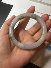 Load image into Gallery viewer, 57.5mm Certified Type A 100% Natural icy watery white purple black brown seaweeds and golden sand Jadeite Jade bangle H159-7064