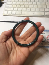 Load image into Gallery viewer, 57.3mm Certified Type A 100% Natural light green/blue/gray Guatemala slim round cut Jadeite bangle BP223-1022