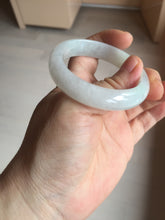 Load image into Gallery viewer, 47.5mm certified 100% natural Type A icy watery green white  oval jadeite jade bangle BP46-9356