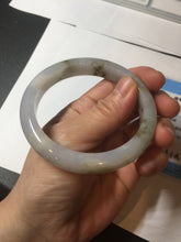 Load image into Gallery viewer, 57.5mm Certified Type A 100% Natural icy watery white purple black brown seaweeds and golden sand Jadeite Jade bangle H159-7064