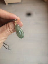 Load image into Gallery viewer, 100% Natural type A icy oily dark green Jadeite Jade seashell (福贝)  pendant F146