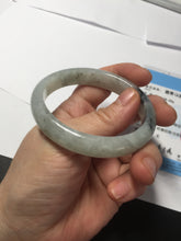 Load image into Gallery viewer, 51.5mm certified Type A 100% Natural icy watery light green white oval Jadeite Jade bangle BS65-7412