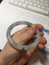 Load image into Gallery viewer, 54.7mm certified Type A 100% Natural icy watery light green with green floating flowers round cut Jadeite Jade bangle BK136-7343