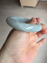 Load image into Gallery viewer, 56.3mm certified 100% natural type A icy watery white light green chubby jadeite jade bangle AH97-0549