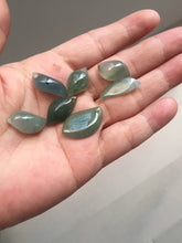 Load image into Gallery viewer, 100% natural type A icy watery dark green jadeite jade petal pendant group F159