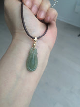 Load image into Gallery viewer, 100% Natural type A icy oily dark green Jadeite Jade seashell (福贝)  pendant F146