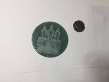 Load image into Gallery viewer, 52.5mm 100% natural blue/gray with fly snow Guatemala  jadeite jade Guanyin (观音) safe and sound pendant/worry stone/decor AA25